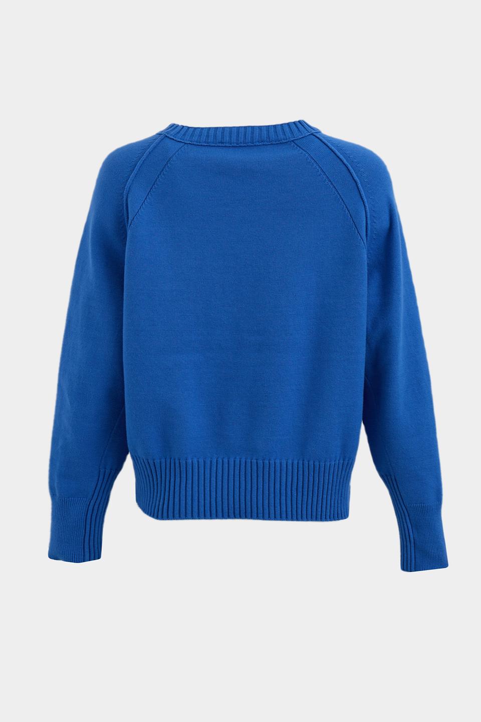 Пуловер Lecomte синий с вырезом