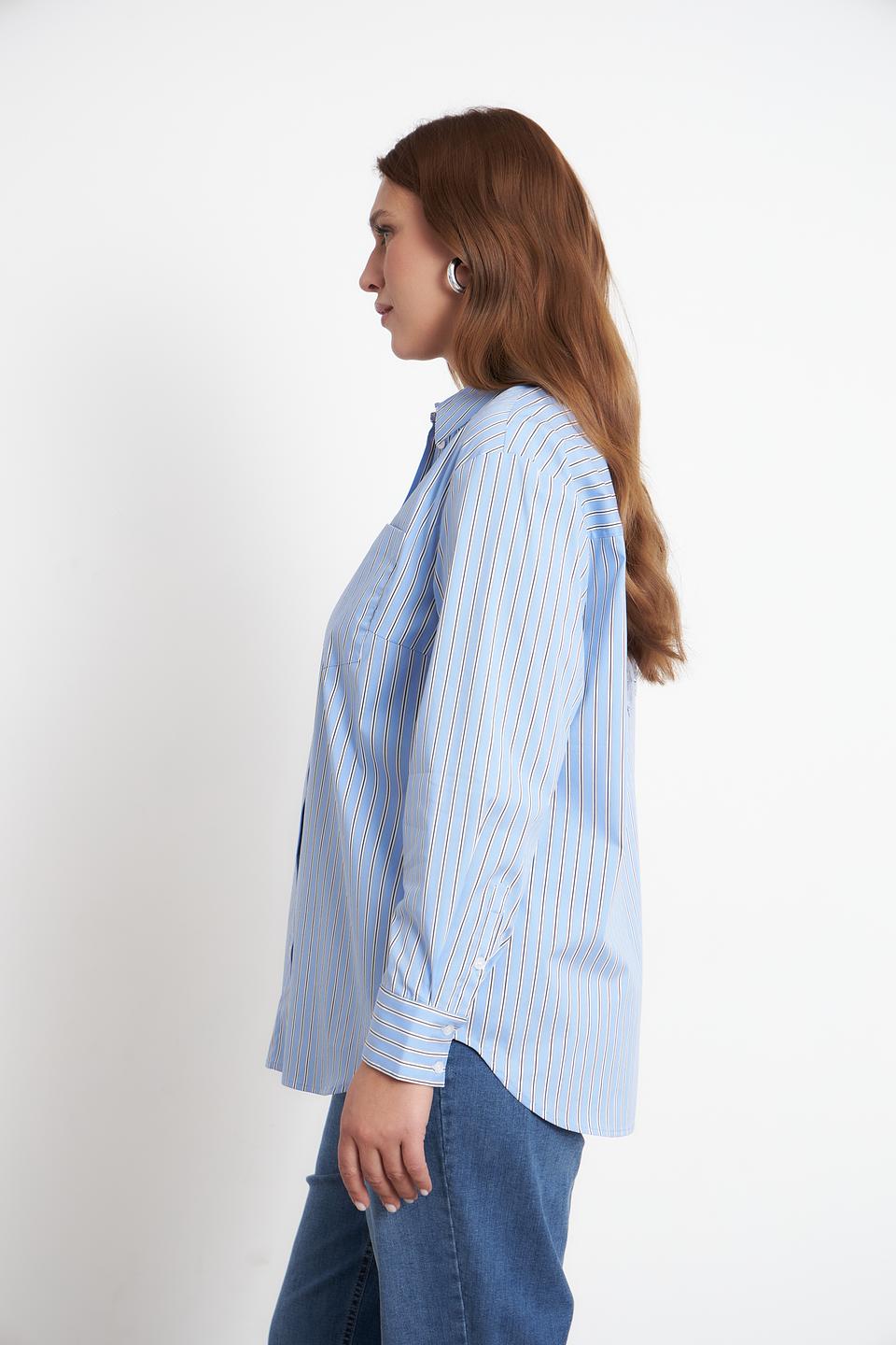 Блуза Rabe collection в полоску голубую