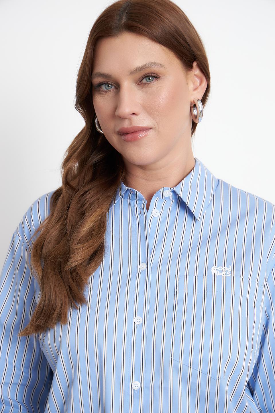 Блуза Rabe collection в полоску голубую