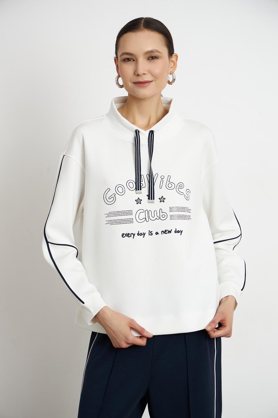 Пуловер Rabe collection белый с принтом