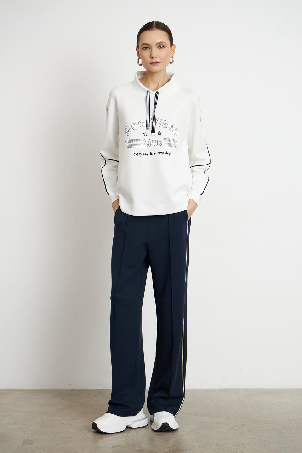 Пуловер Rabe collection белый с принтом