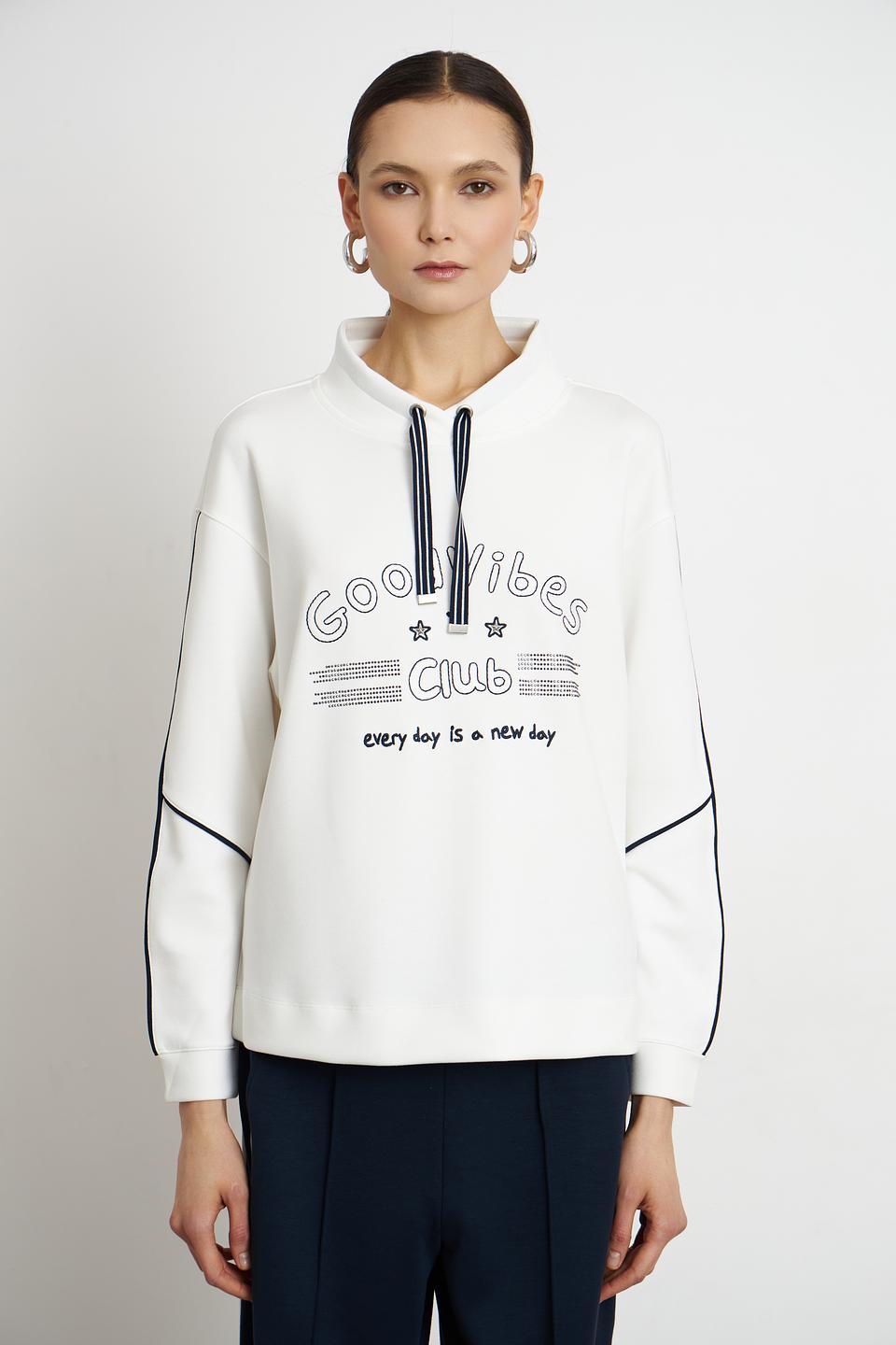 Пуловер Rabe collection белый с принтом