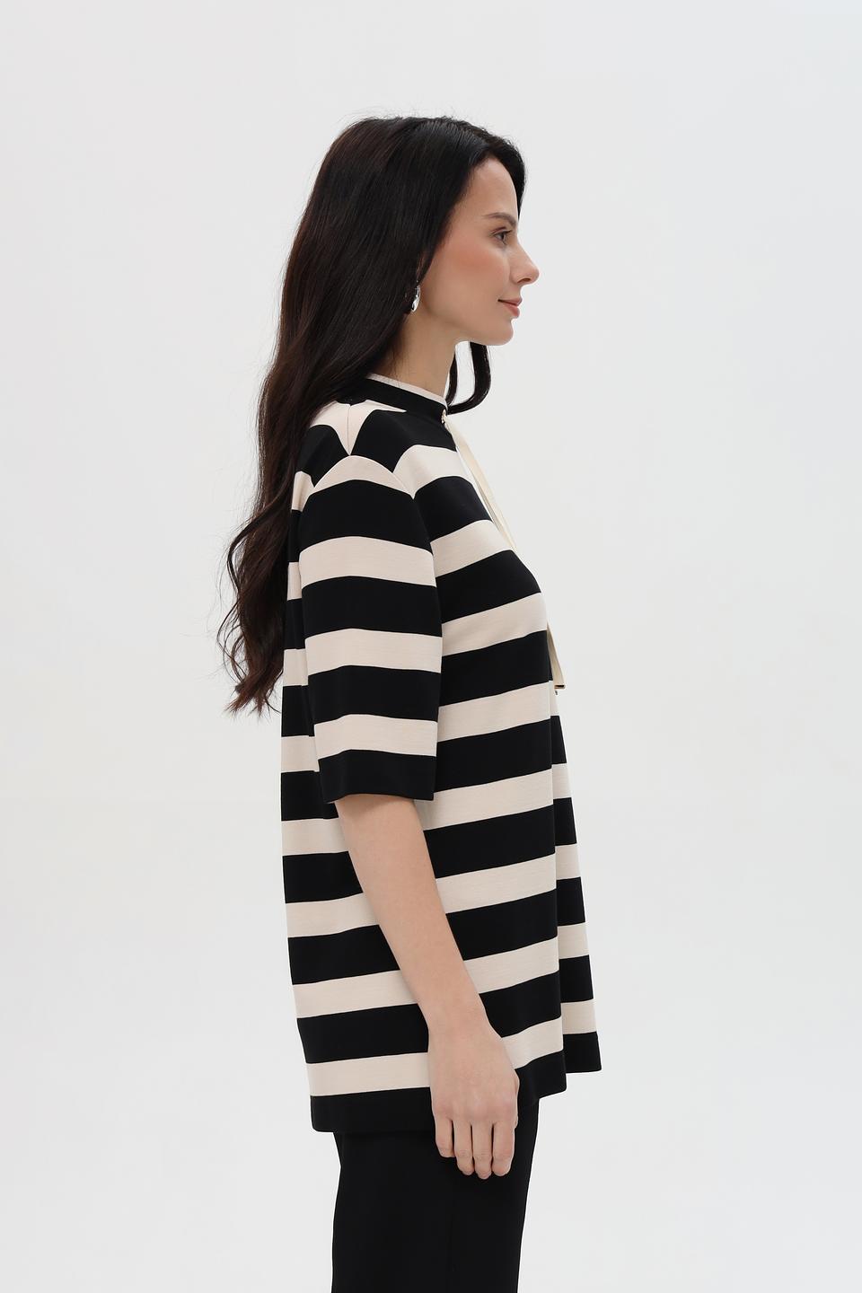 Футболка Pezzo в полоску с капюшоном