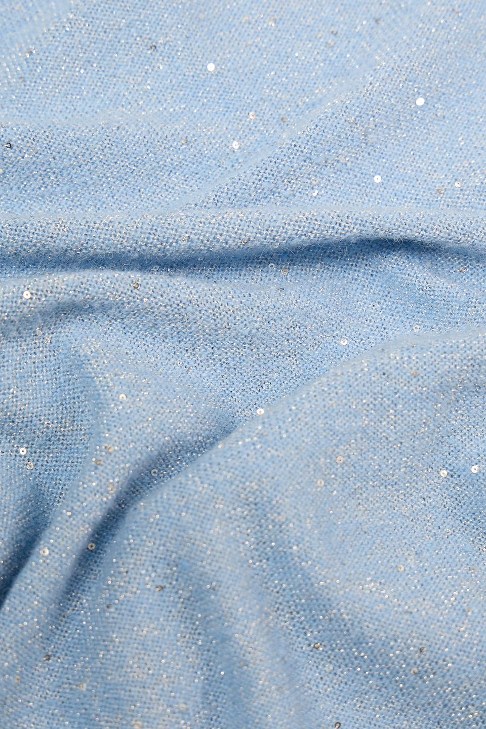 Пуловер Pezzo с пайетками голубой