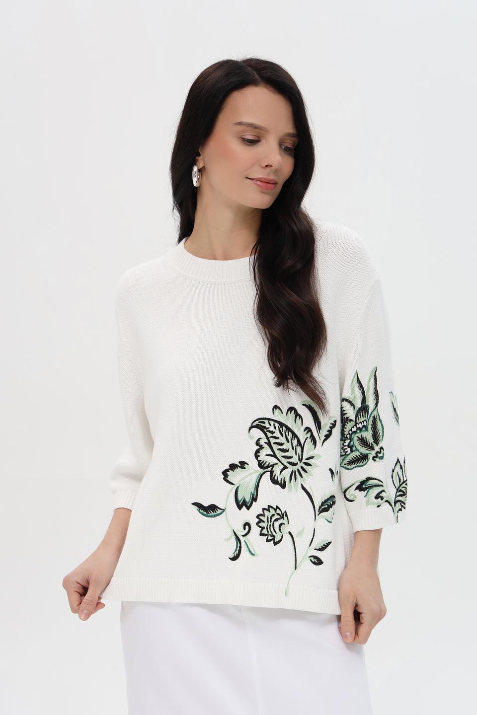 Пуловер Pezzo с цветочным принтом