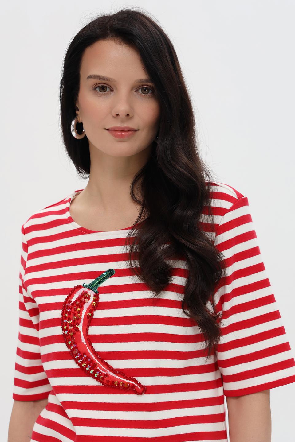 Футболка Pezzo в полоску с перцем