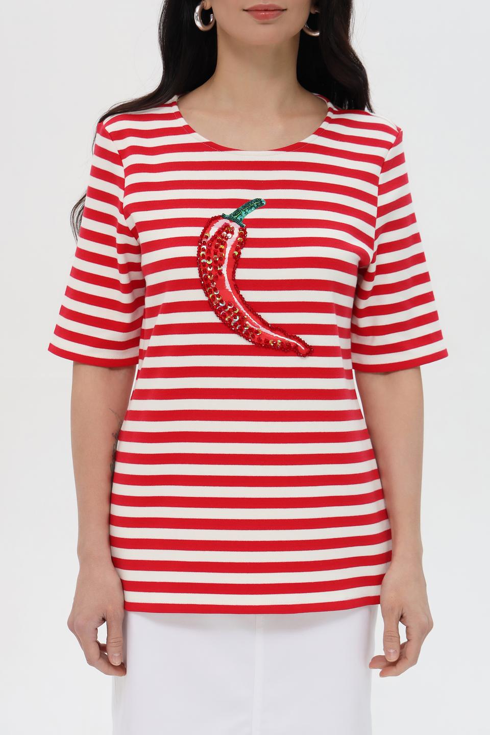 Футболка Pezzo в полоску с перцем