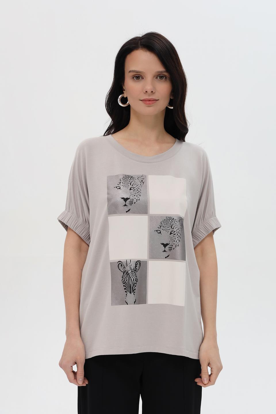 Футболка Pezzo с принтом серый