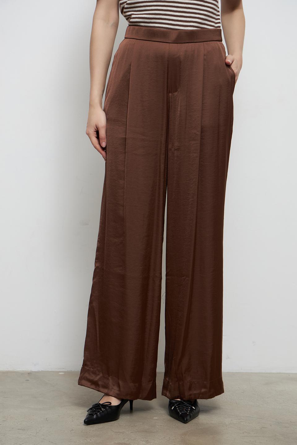 Брюки палаццо Oui коричневые