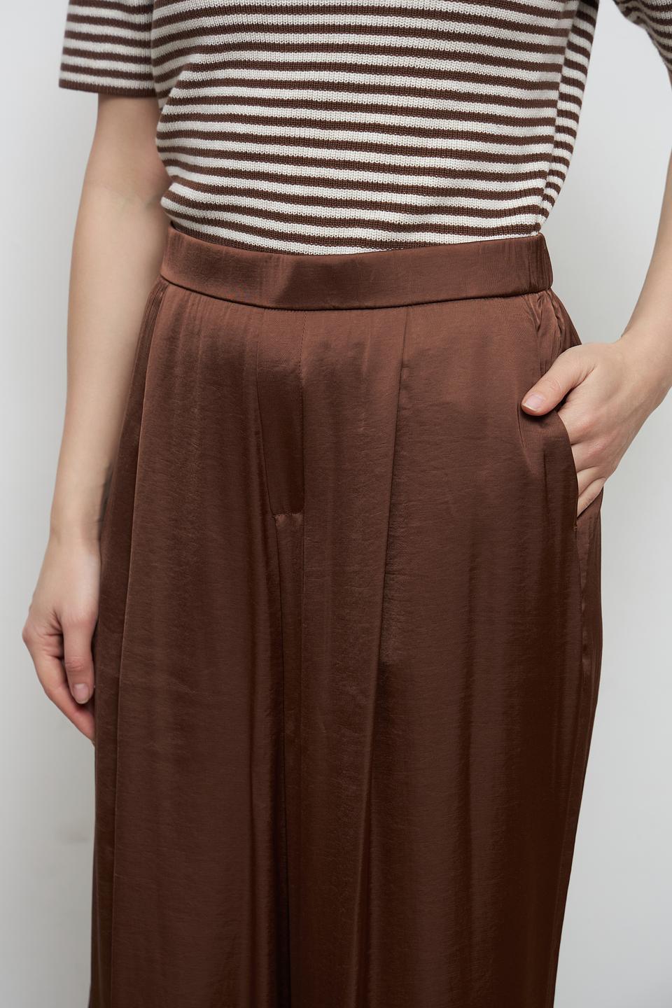 Брюки палаццо Oui коричневые