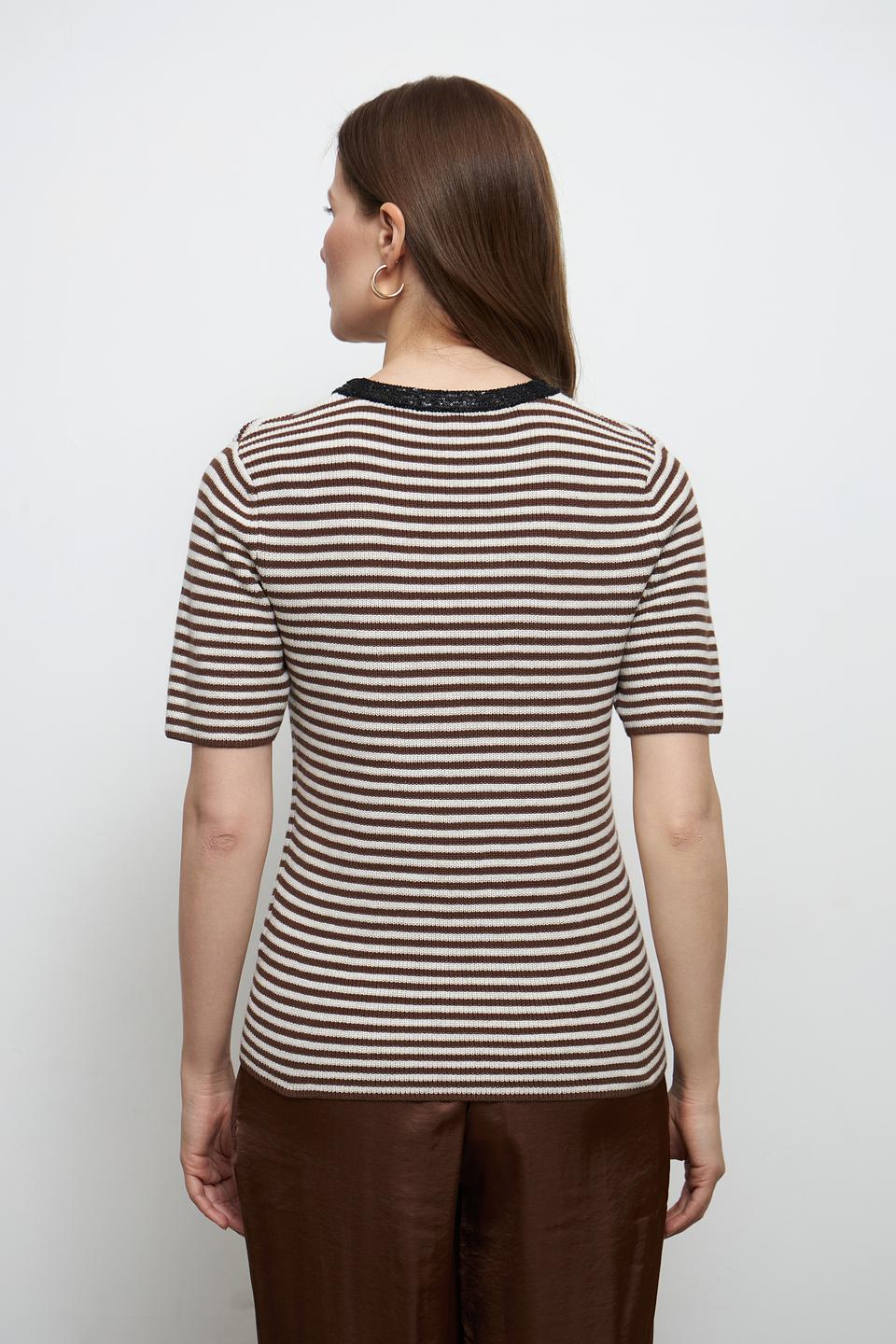 Пуловер Oui в полоску