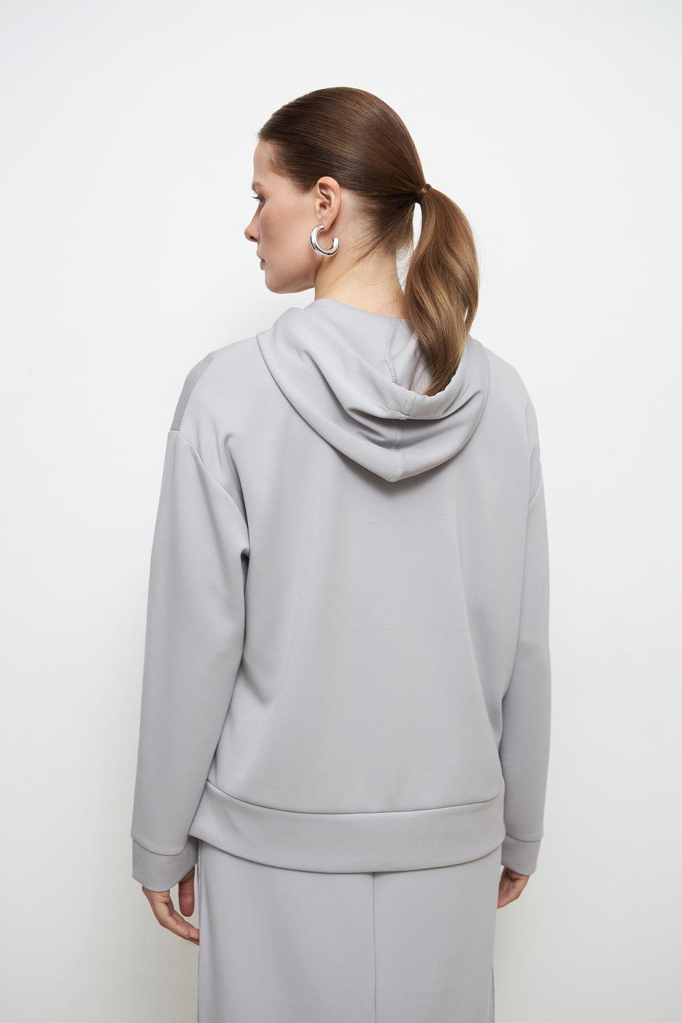 Жакет Lebek с кристаллами серый