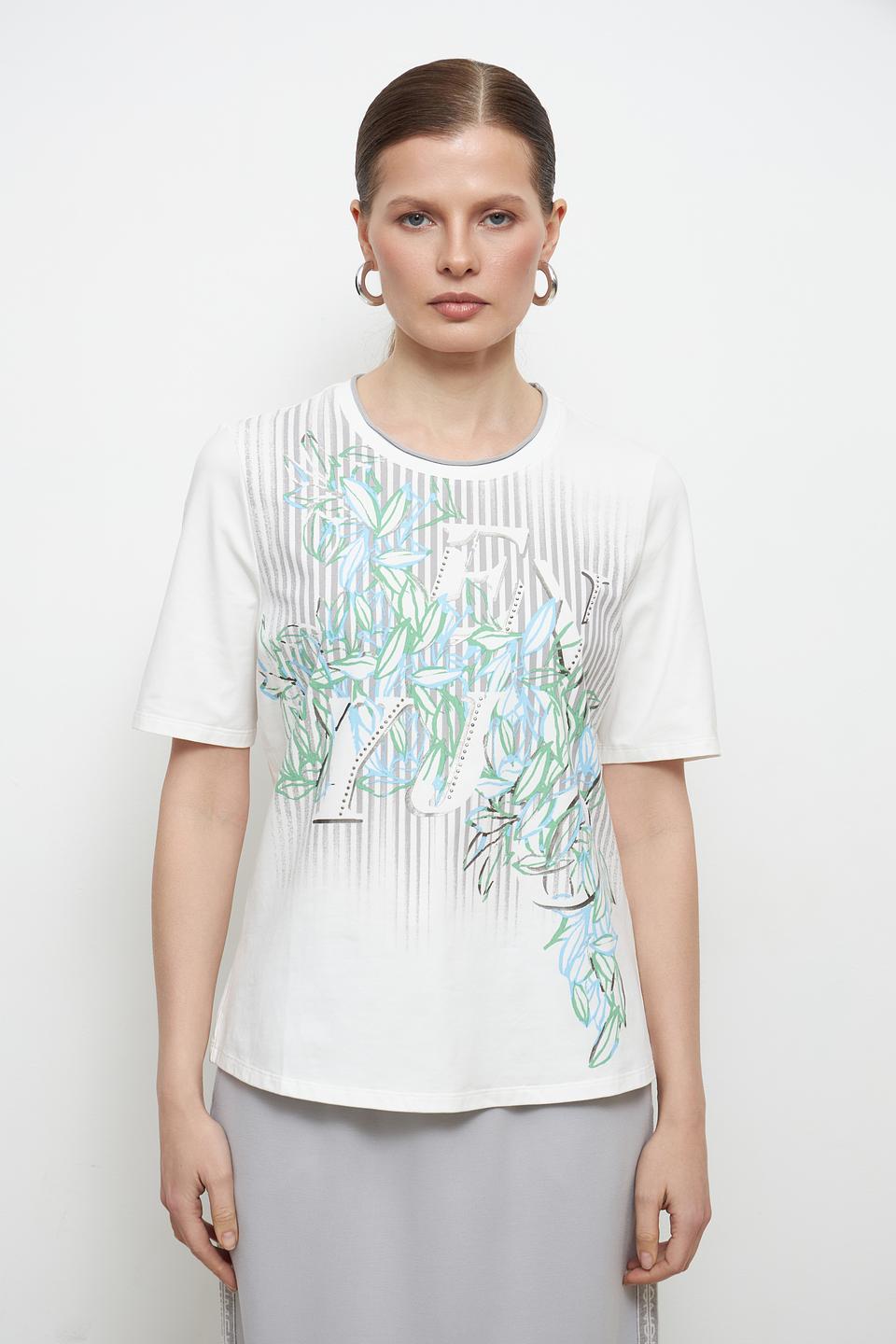 Футболка Lebek с цветочным принтом