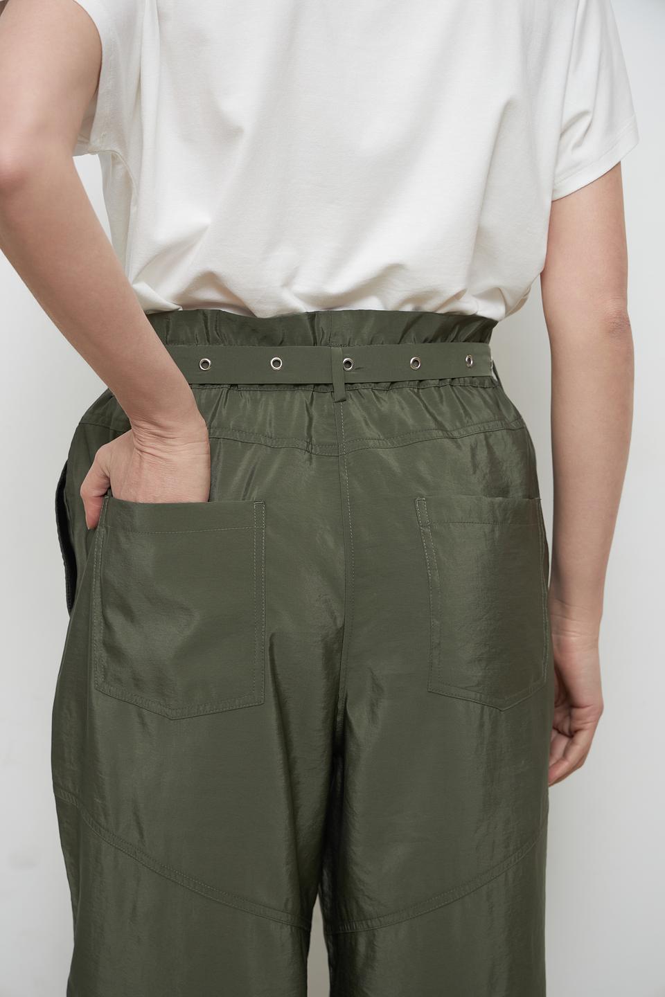 Брюки Oui хаки широкие