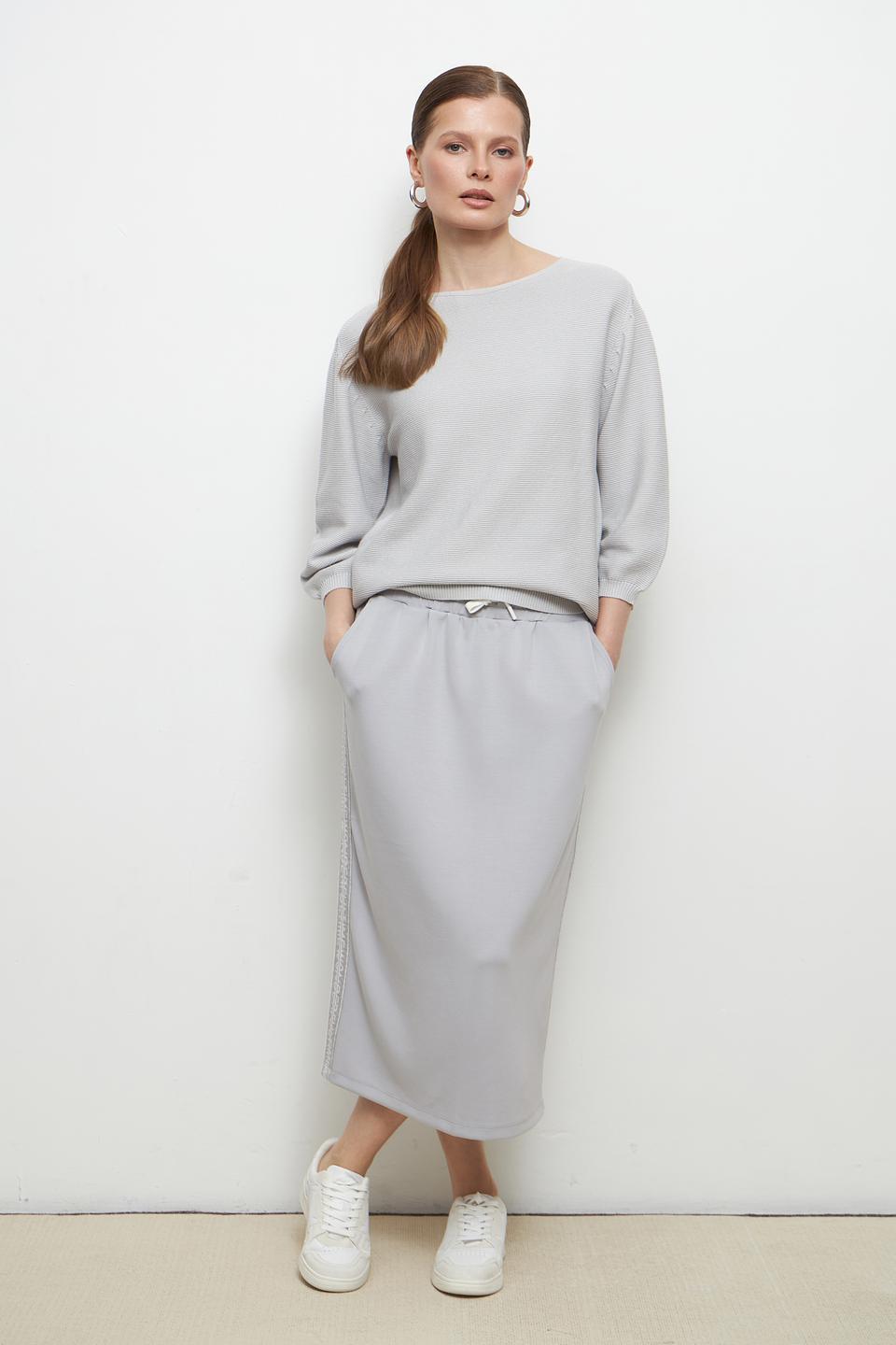 Пуловер Pezzo в полоску серый