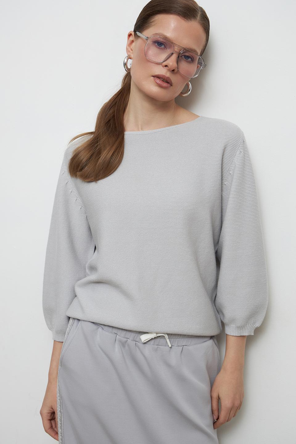 Пуловер Pezzo в полоску серый