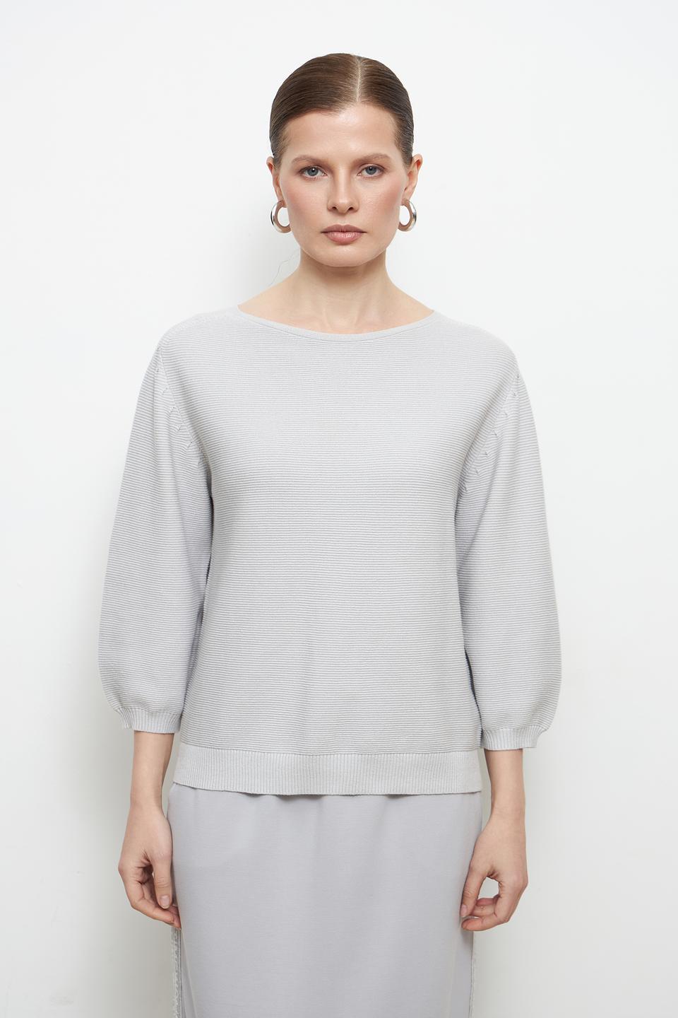 Пуловер Pezzo в полоску серый