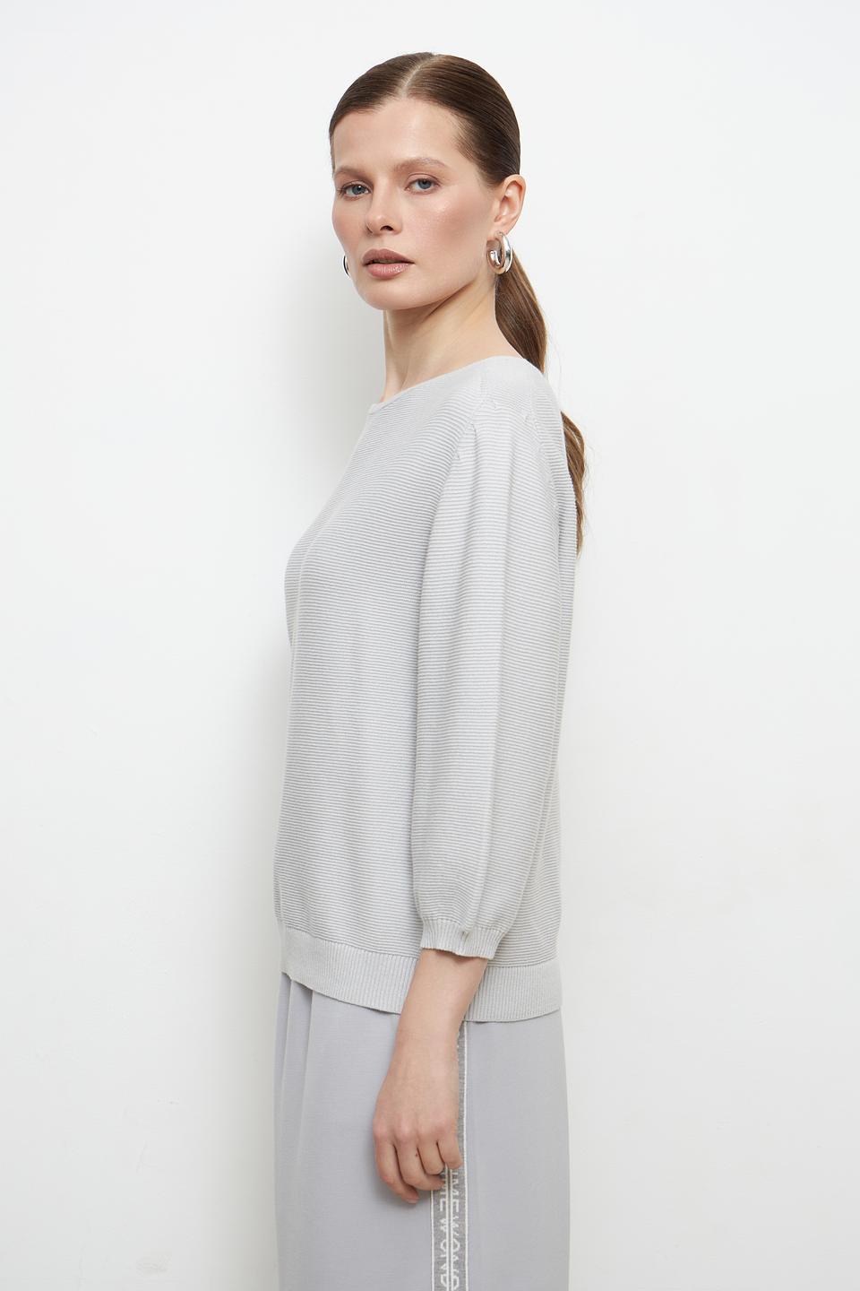 Пуловер Pezzo в полоску серый