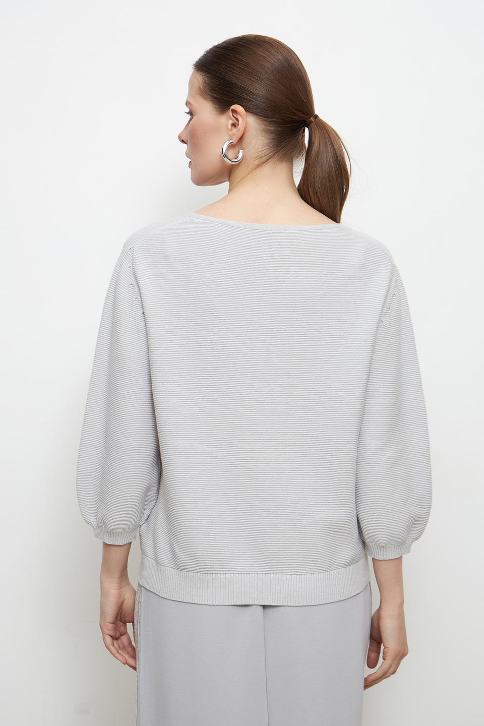 Пуловер Pezzo в полоску серый