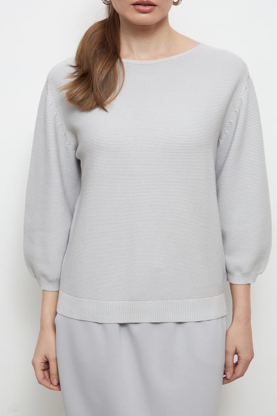 Пуловер Pezzo в полоску серый