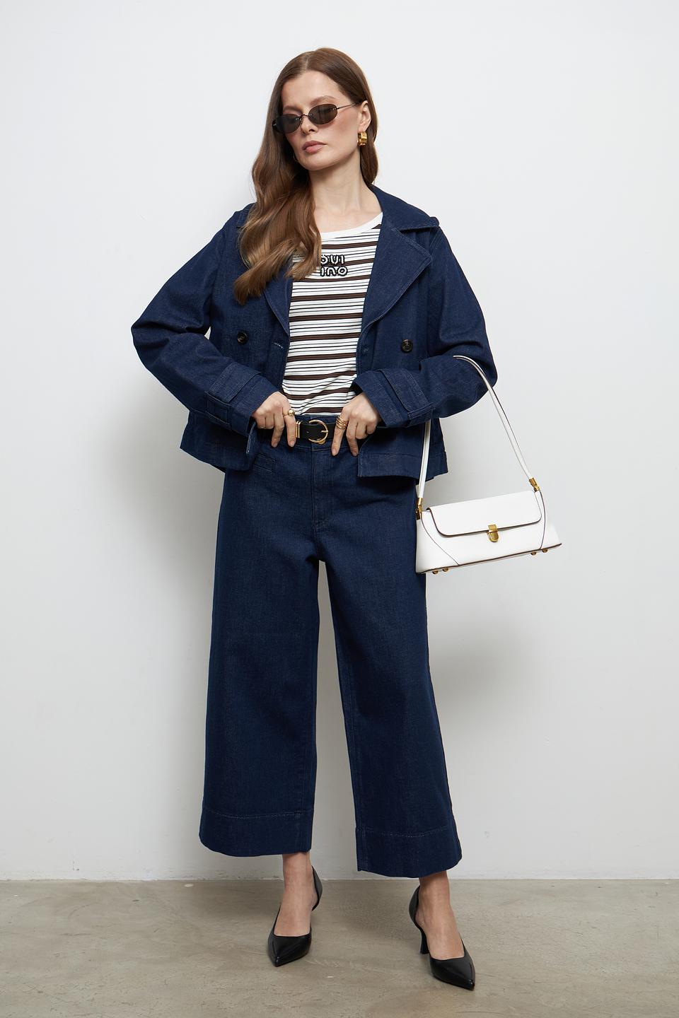 Брюки палаццо MORE and MORE синие