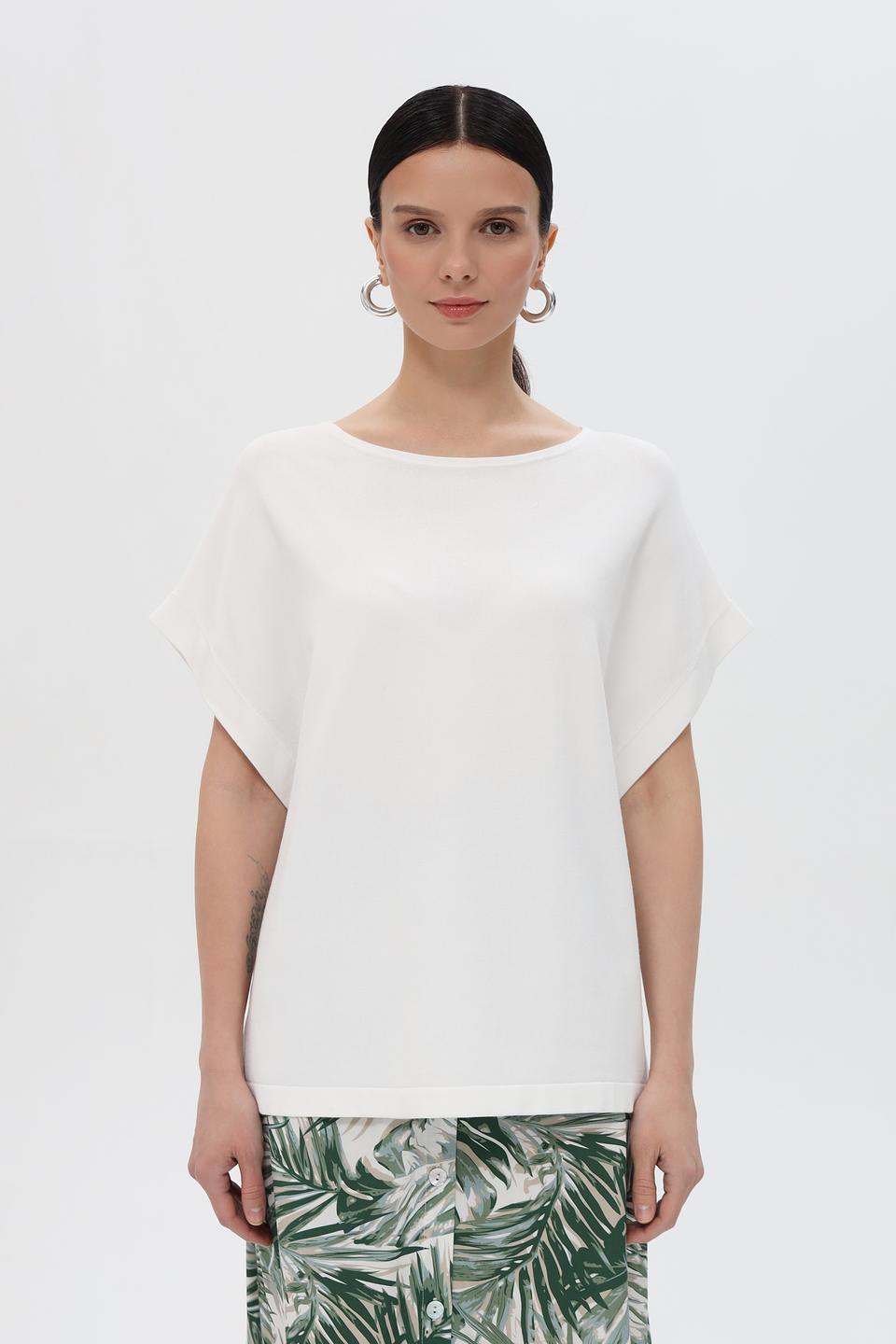 Пуловер Pezzo белый с коротким рукавом