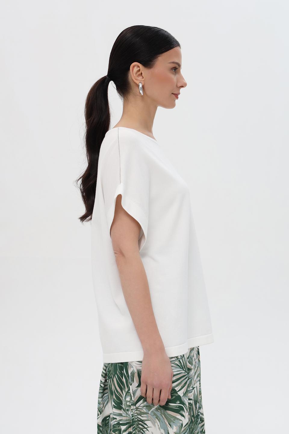 Пуловер Pezzo белый с коротким рукавом