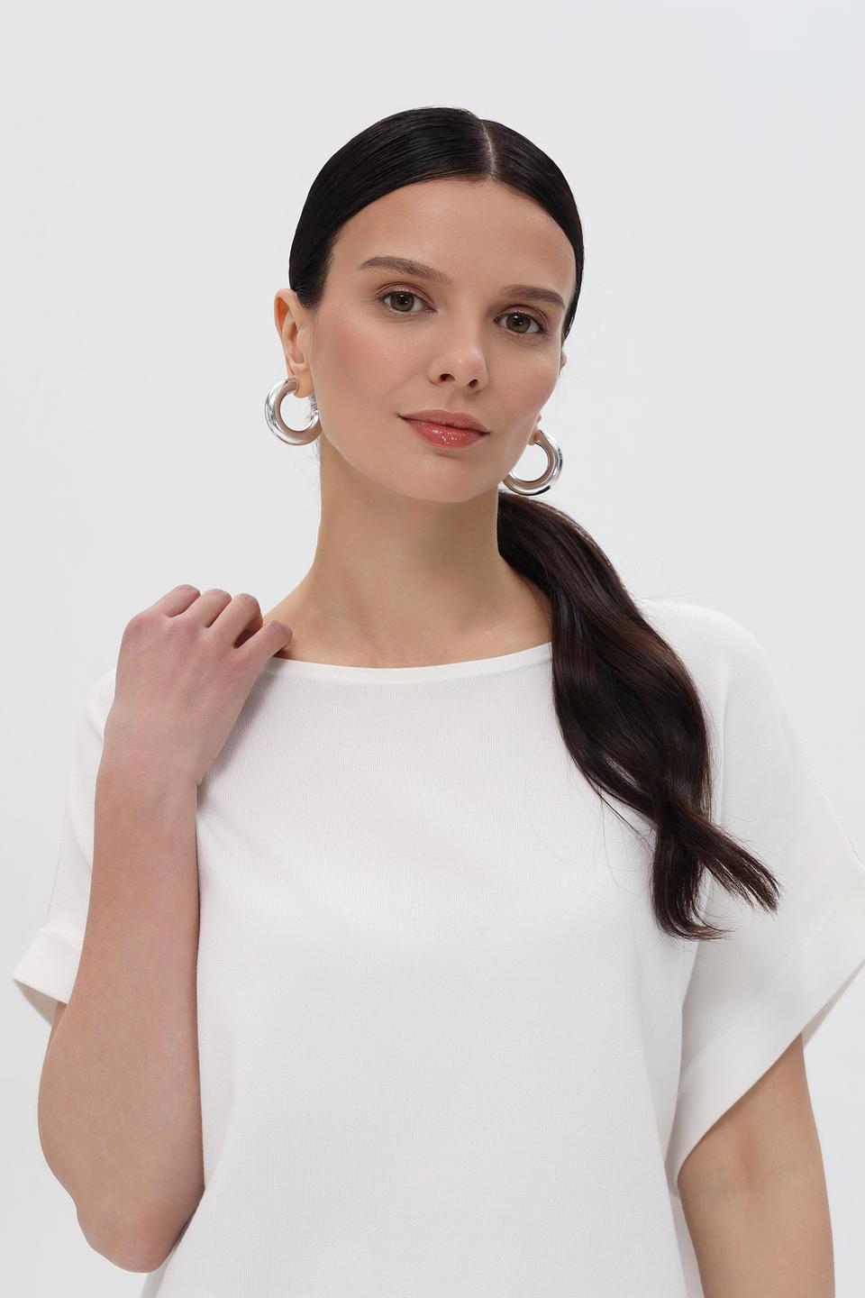 Пуловер Pezzo белый с коротким рукавом