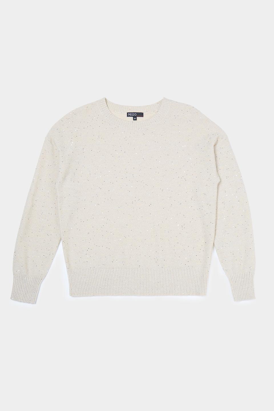 Пуловер Pezzo с пайетками бежевый