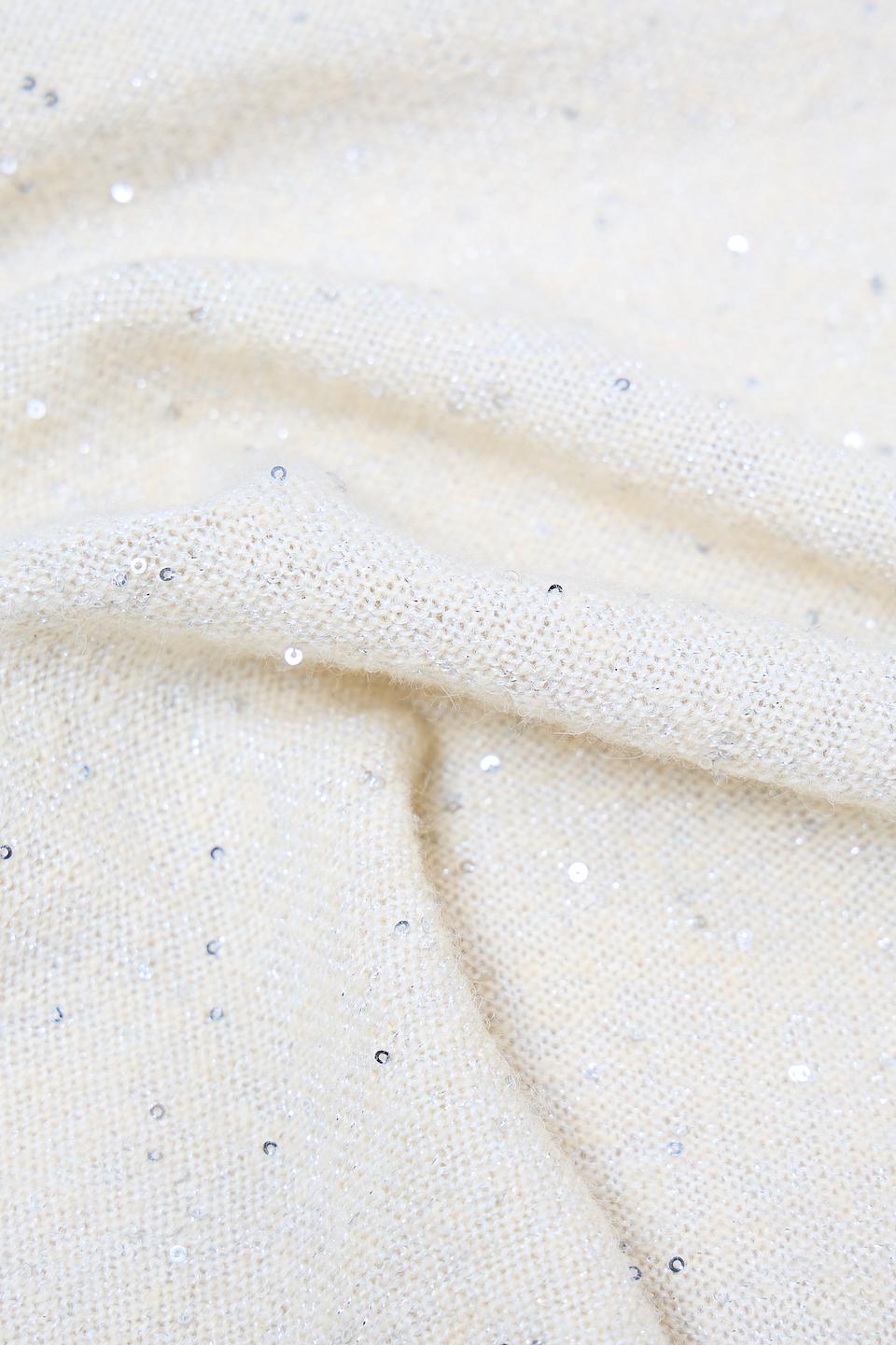 Пуловер Pezzo с пайетками бежевый