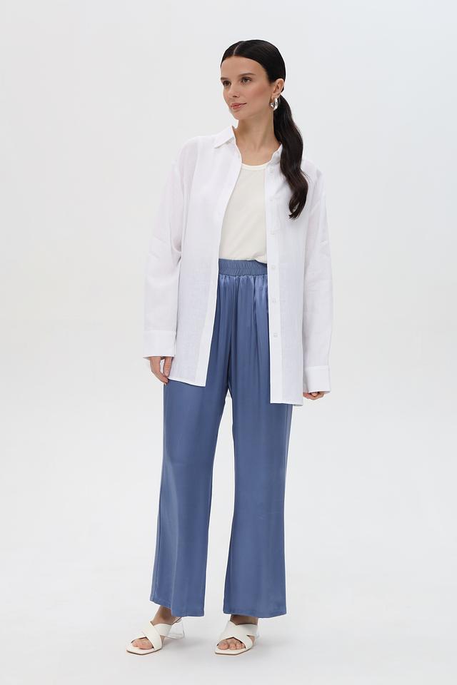 Брюки Pezzo атласные голубые