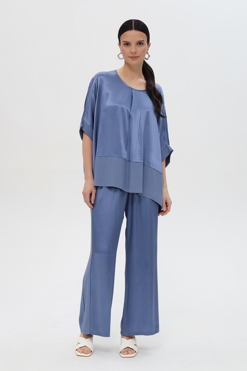 Брюки Pezzo атласные голубые