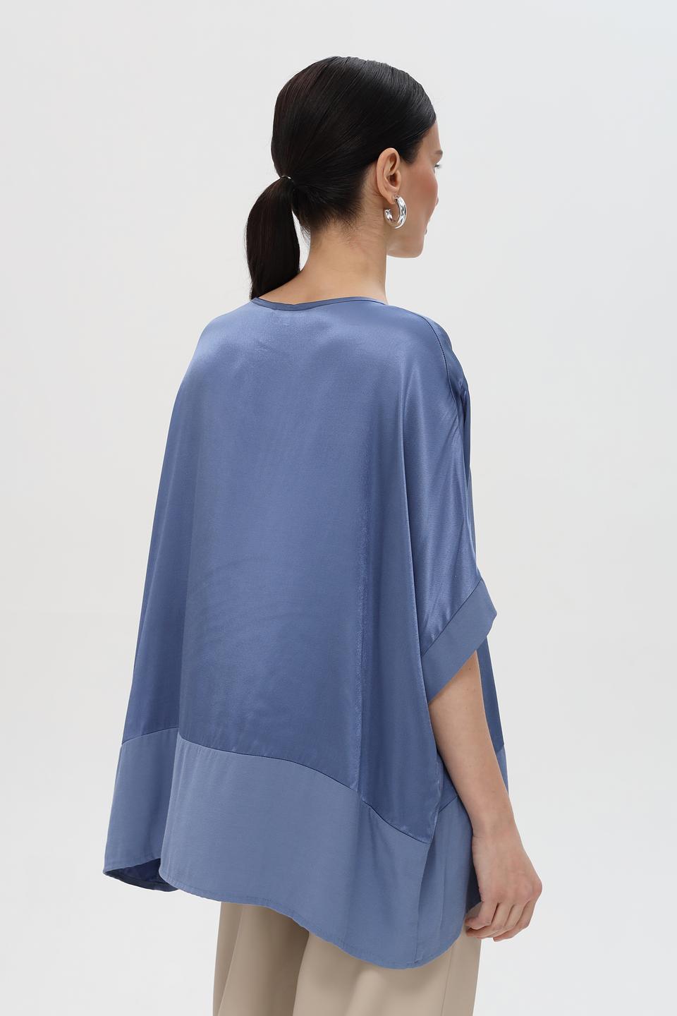 Блуза Pezzo атласная голубая