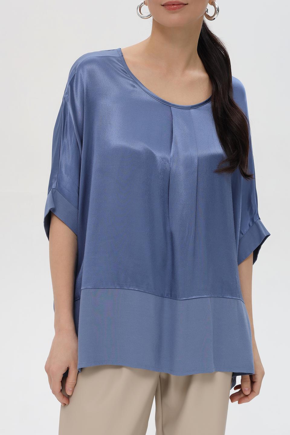 Блуза Pezzo атласная голубая