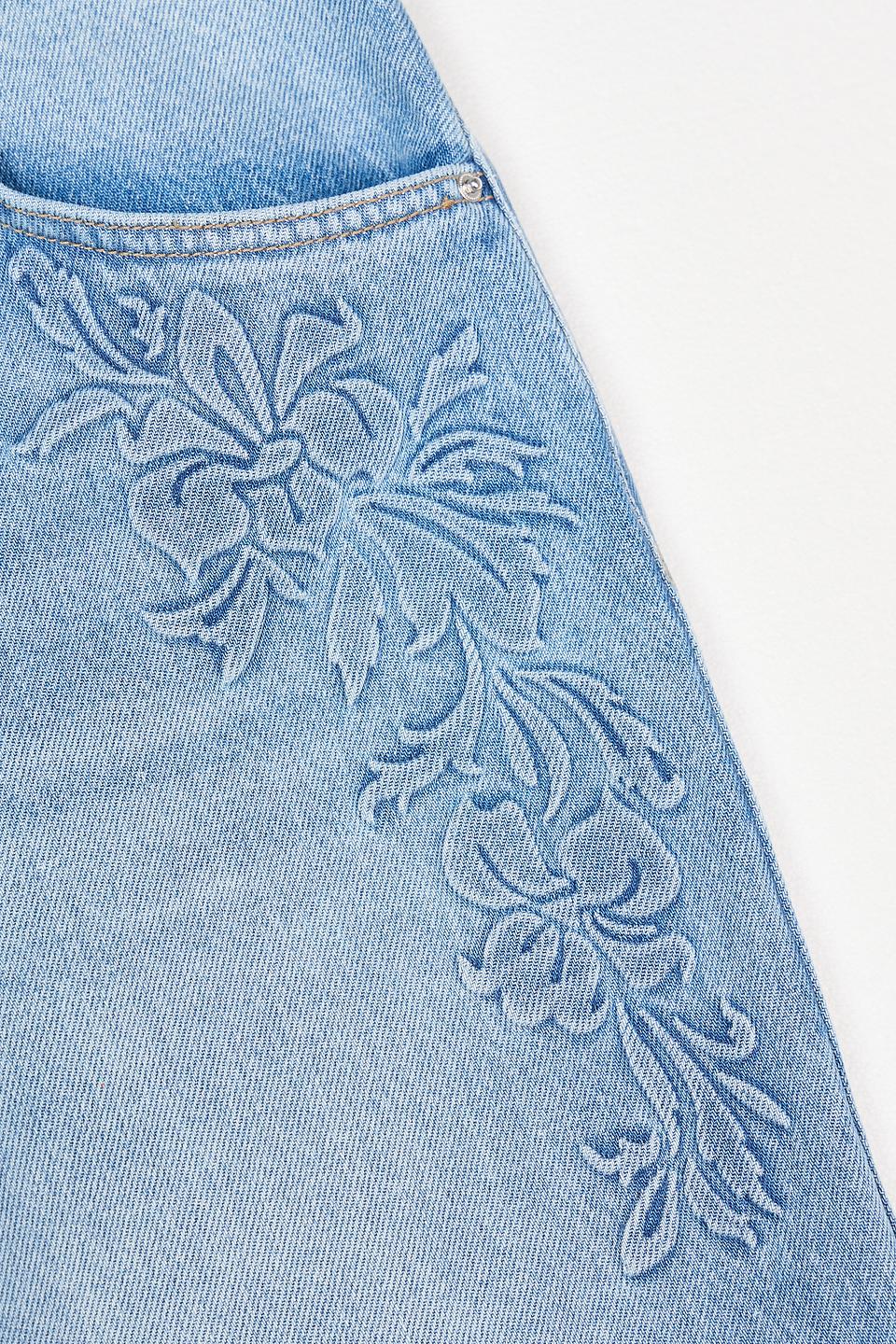 Джинсы Pezzo с вышивкой голубые
