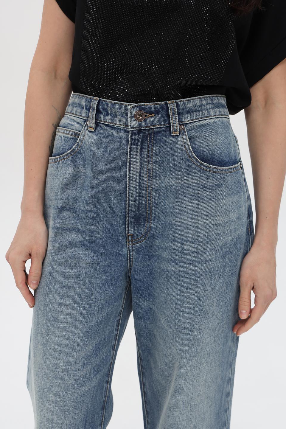 Джинсы Pezzo широкого кроя голубые