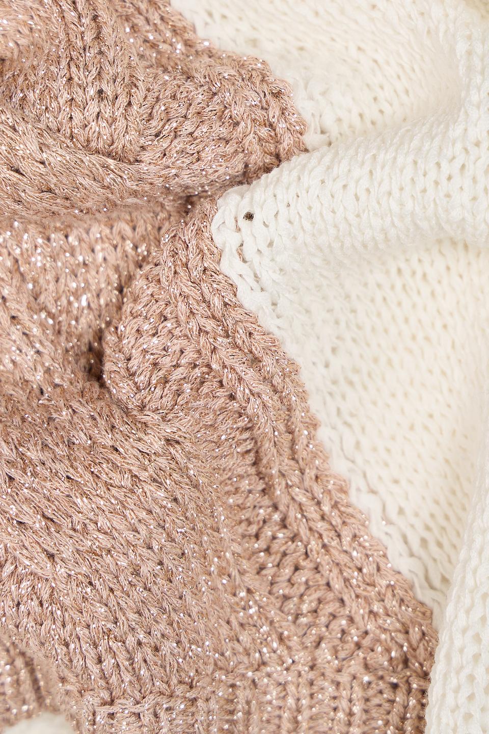 Пуловер Pezzo с косами бежевый