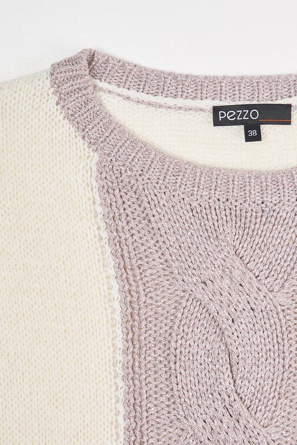 Пуловер Pezzo с косами молочный