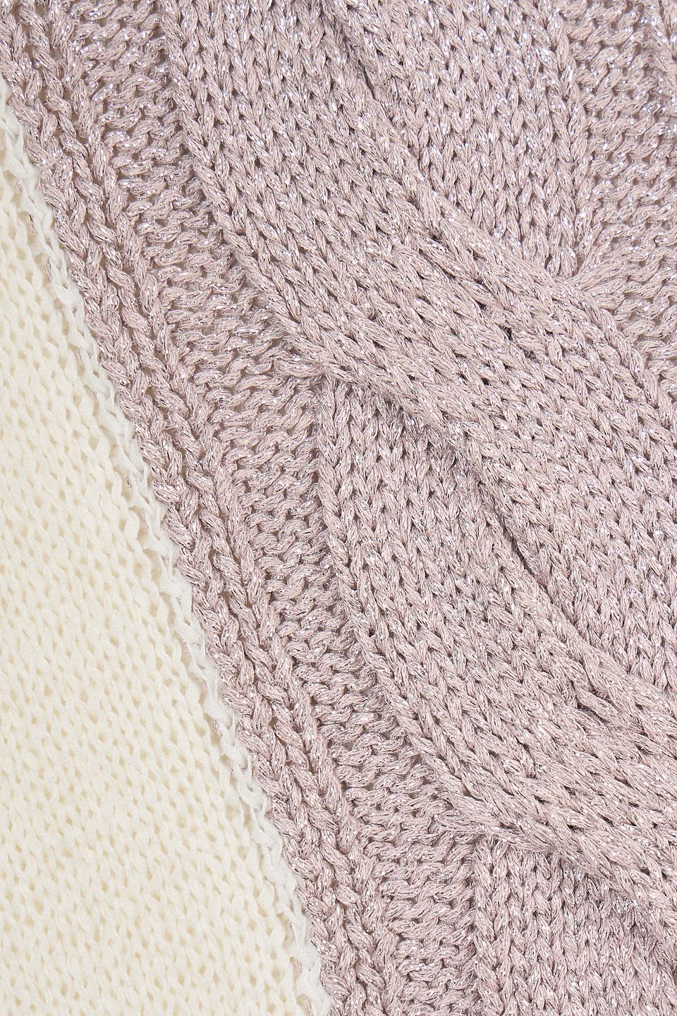 Пуловер Pezzo с косами молочный