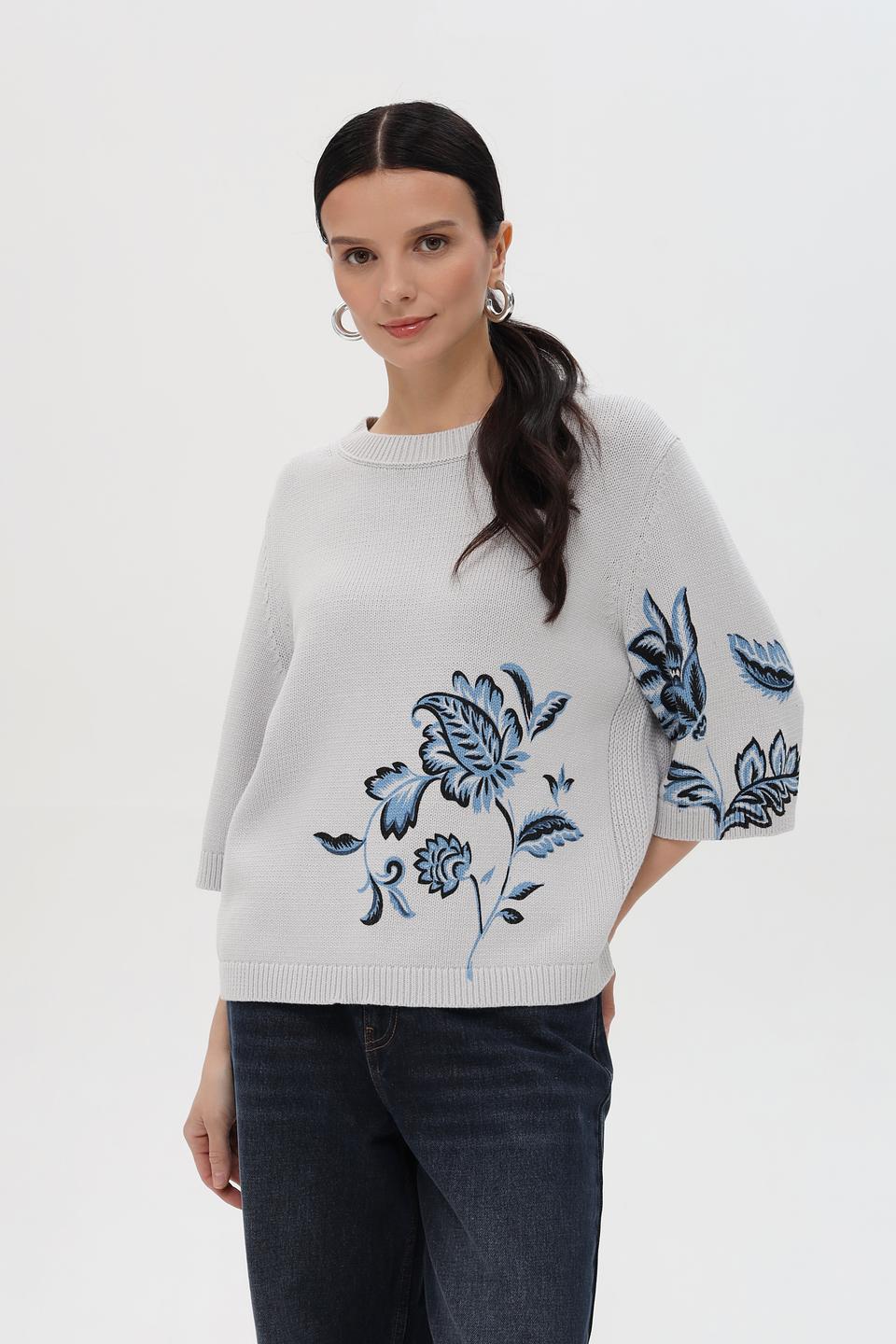 Пуловер Pezzo с цветочным принтом