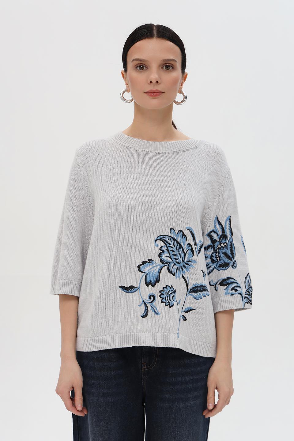 Пуловер Pezzo с цветочным принтом