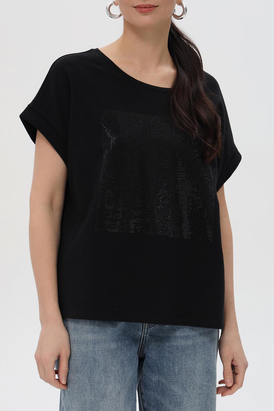 Футболка Pezzo с кристаллами чёрная