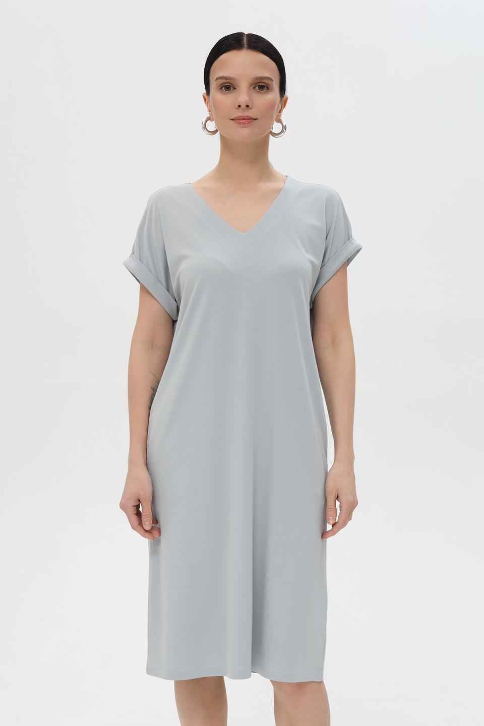 Платье Pezzo серое с рукавами