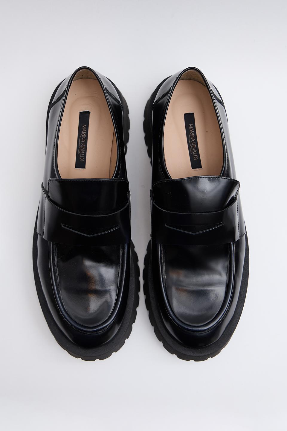 Лоферы Marina Rinaldi чёрные на платформе