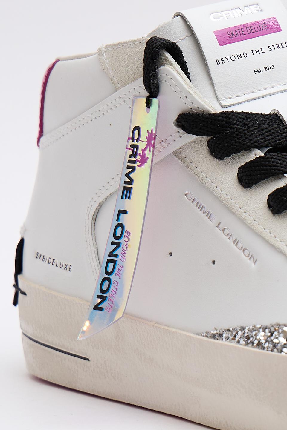 Кеды Crime London белые с фуксией