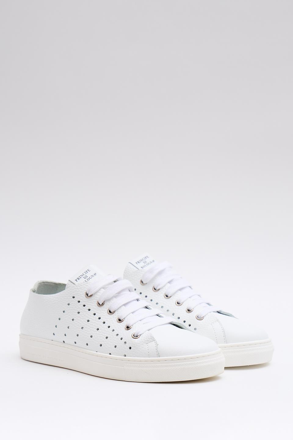Кеды Principe Di Bologna белые с перфорацией