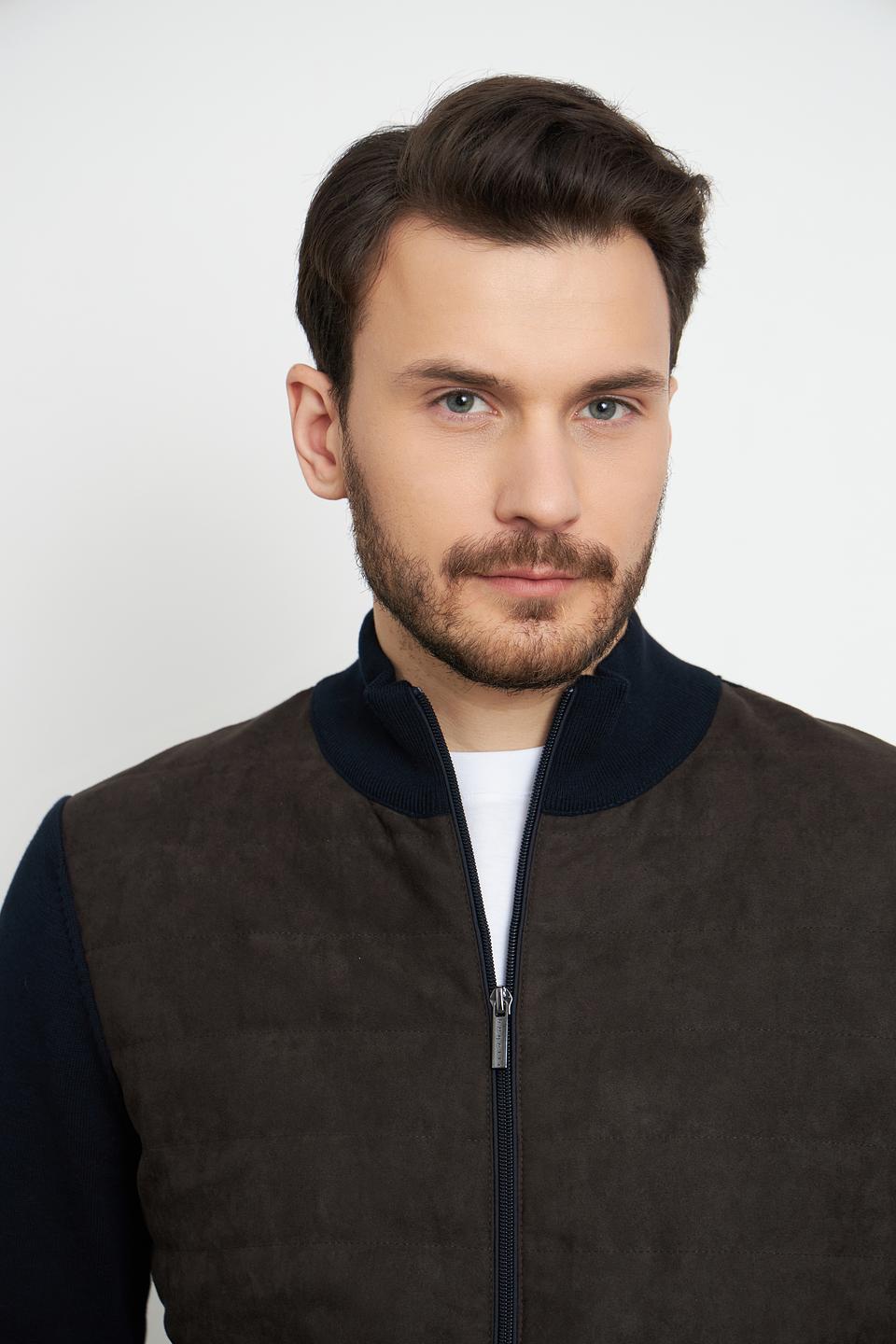 Кардиган Bugatti комбинированный тёмно-синий