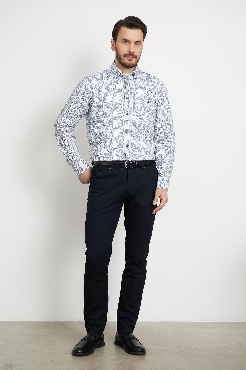 Рубашка Casa Moda с принтом голубой