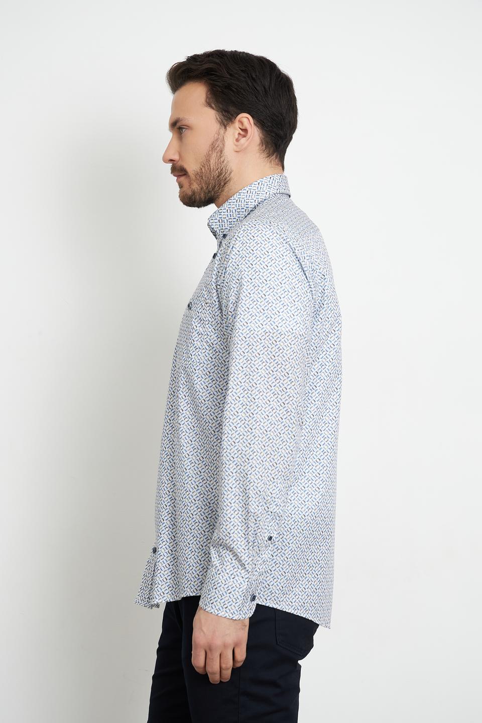 Рубашка Casa Moda с принтом голубой