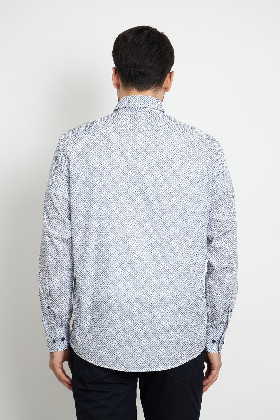 Рубашка Casa Moda с принтом голубой